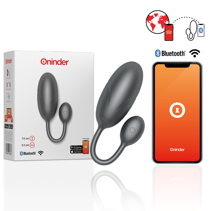 Oninder - Tokyo Vibrating Egg Black 7.5 X 3.2 cm Free App – Egg Vibrator