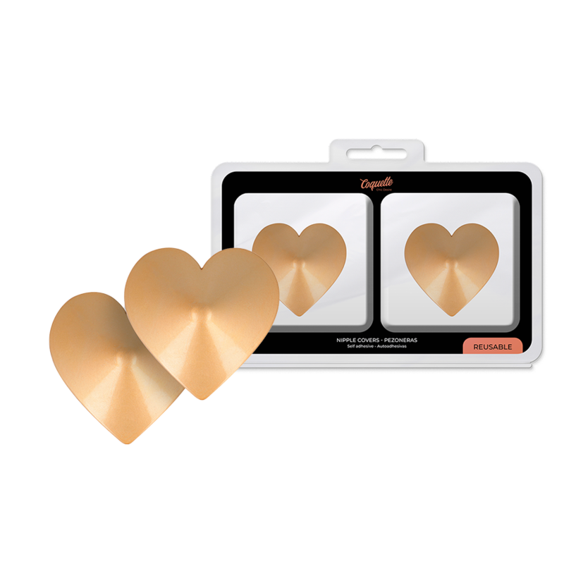 Coquette Chic Desire - Nipple Covers Golden Hearts – Lingerie Set