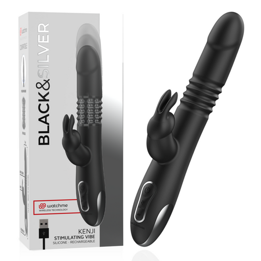 Black&Silver - Kenji Stimulating Vibe Compatible with Watchme Wireless Technology – Vibrator