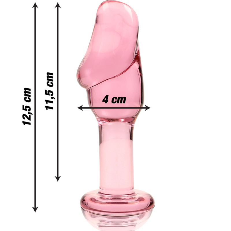 Nebula Series by Ibiza - Model 6 Anal Plug Borosilicate Glass Pink 12.5 cm - O - 4 cm – Butt Plug
