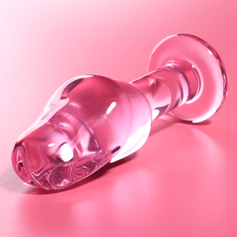 Nebula Series by Ibiza - Model 6 Anal Plug Borosilicate Glass Pink 12.5 cm - O - 4 cm – Butt Plug