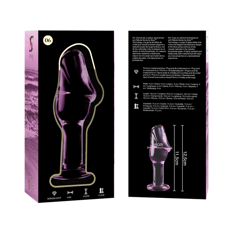 Nebula Series by Ibiza - Model 6 Anal Plug Borosilicate Glass Pink 12.5 cm - O - 4 cm – Butt Plug