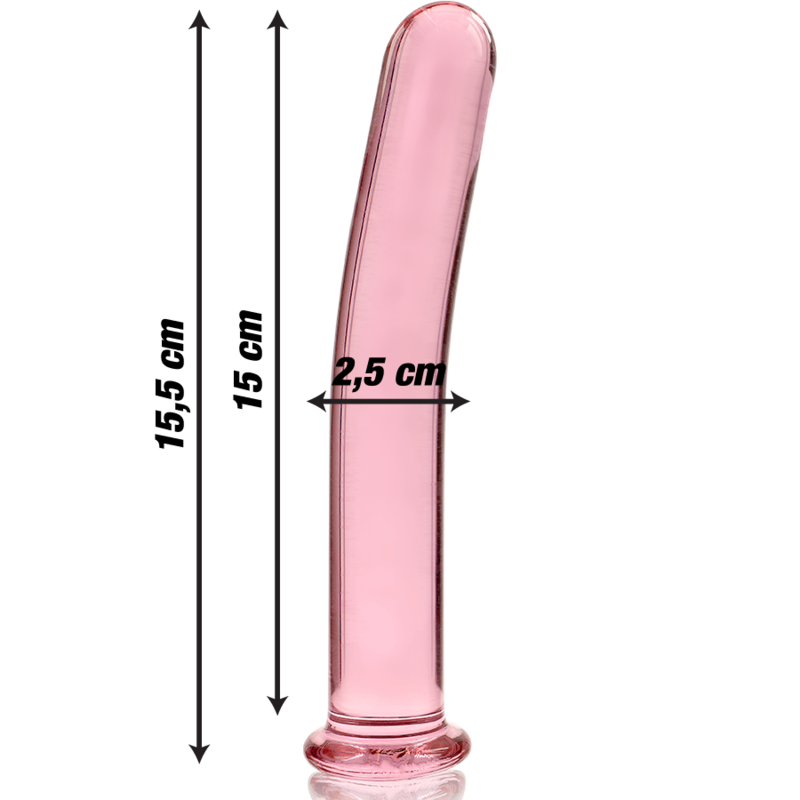Nebula Series by Ibiza - Model 9 Dildo Borosilicate Glass Pink 15.5 cm - O - 2.5 cm – Glass Dildo