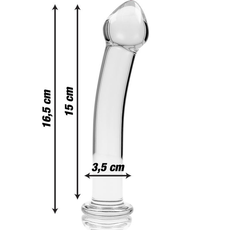 Nebula Series by Ibiza - Model 11 Dildo Borosilicate Glass Clear 16 cm - O - 3 cm – Glass Dildo