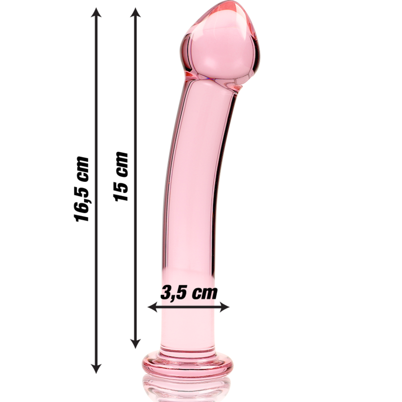 Nebula Series by Ibiza - Model 11 Dildo Borosilicate Glass Pink 16 cm - O - 3 cm – Glass Dildo