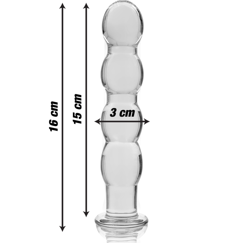 Nebula Series by Ibiza - Model 10 Dildo Borosilicate Glass Clear 16.5 cm - O - 3.5 cm – Glass Dildo