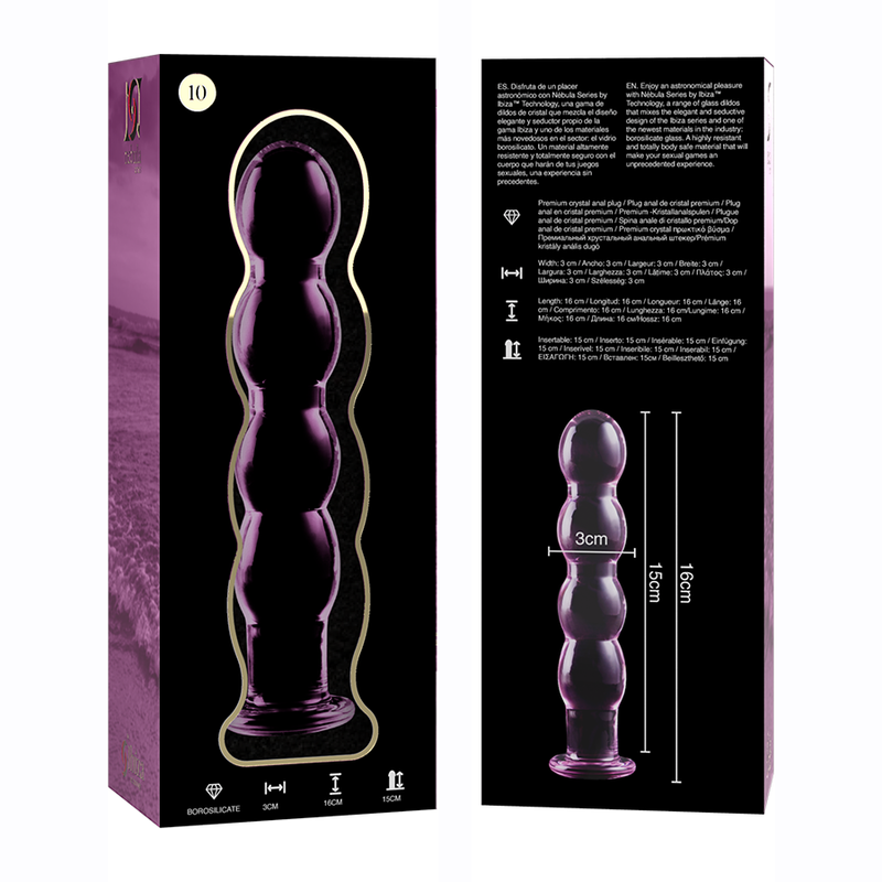 Nebula Series by Ibiza - Model 10 Dildo Borosilicate Glass Pink 16.5 cm - O - 3.5 cm – Glass Dildo
