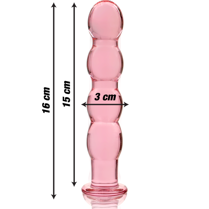 Nebula Series by Ibiza - Model 10 Dildo Borosilicate Glass Pink 16.5 cm - O - 3.5 cm – Glass Dildo