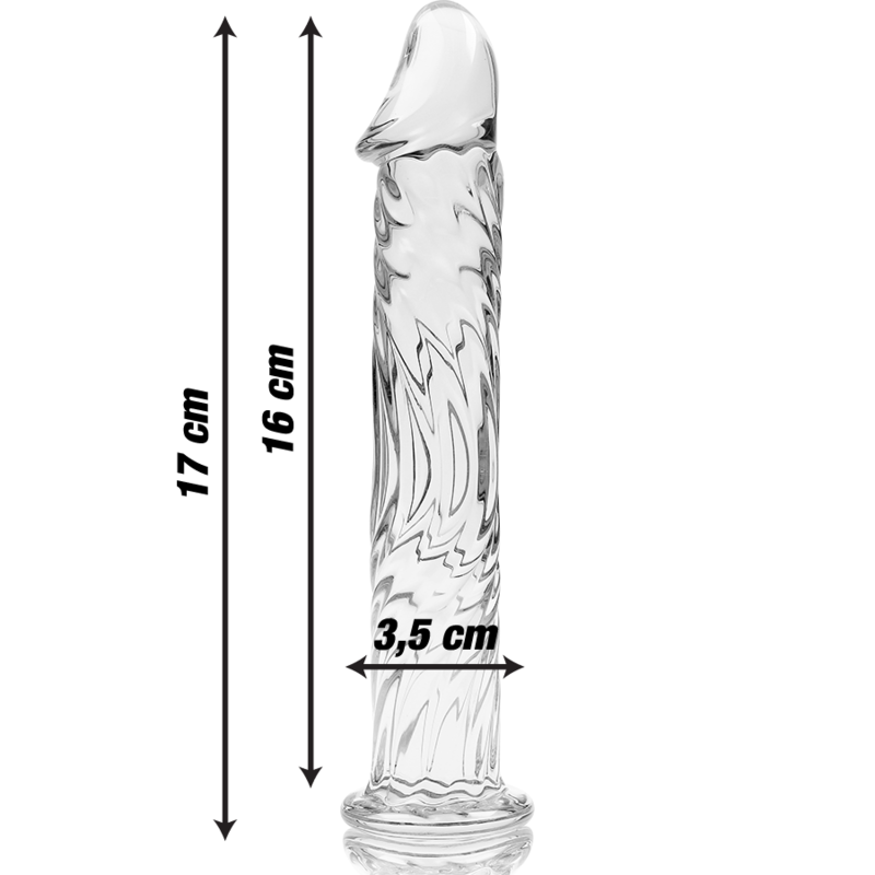 Nebula Series by Ibiza - Model 12 Dildo Borosilicate Glass Clear 17 cm - O - 3.5 cm – Glass Dildo