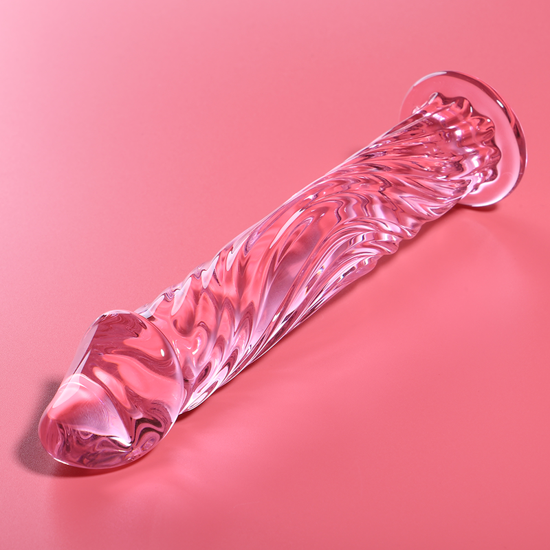 Nebula Series by Ibiza - Model 12 Dildo Borosilicate Glass Pink 17 cm - O - 3.5 cm – Glass Dildo