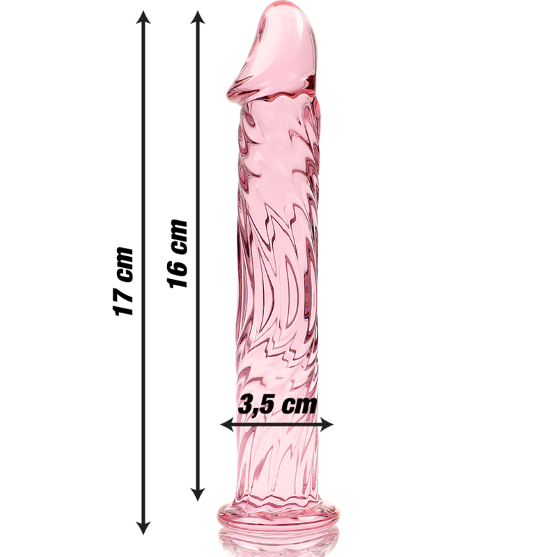 Nebula Series by Ibiza - Model 12 Dildo Borosilicate Glass Pink 17 cm - O - 3.5 cm – Glass Dildo