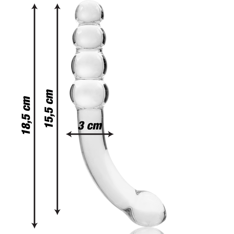 Nebula Series by Ibiza - Model 14 Dildo Borosilicate Glass Clear 18.5 cm - O - 3 cm – Glass Dildo