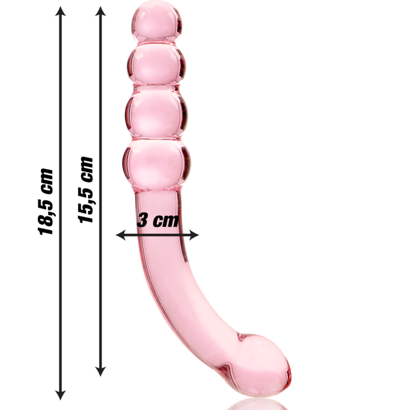 Nebula Series by Ibiza - Model 14 Dildo Borosilicate Glass Pink 18.5 cm - O - 3 cm – Glass Dildo