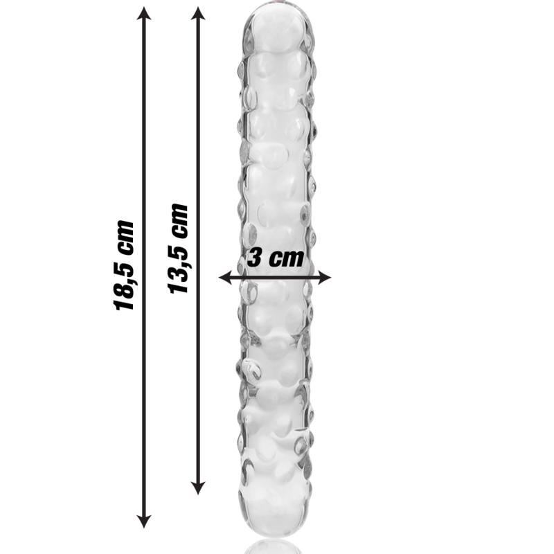 Nebula Series by Ibiza - Model 15 Dildo Borosilicate Glass Clear 18.5 cm - O - 3 cm – Glass Dildo
