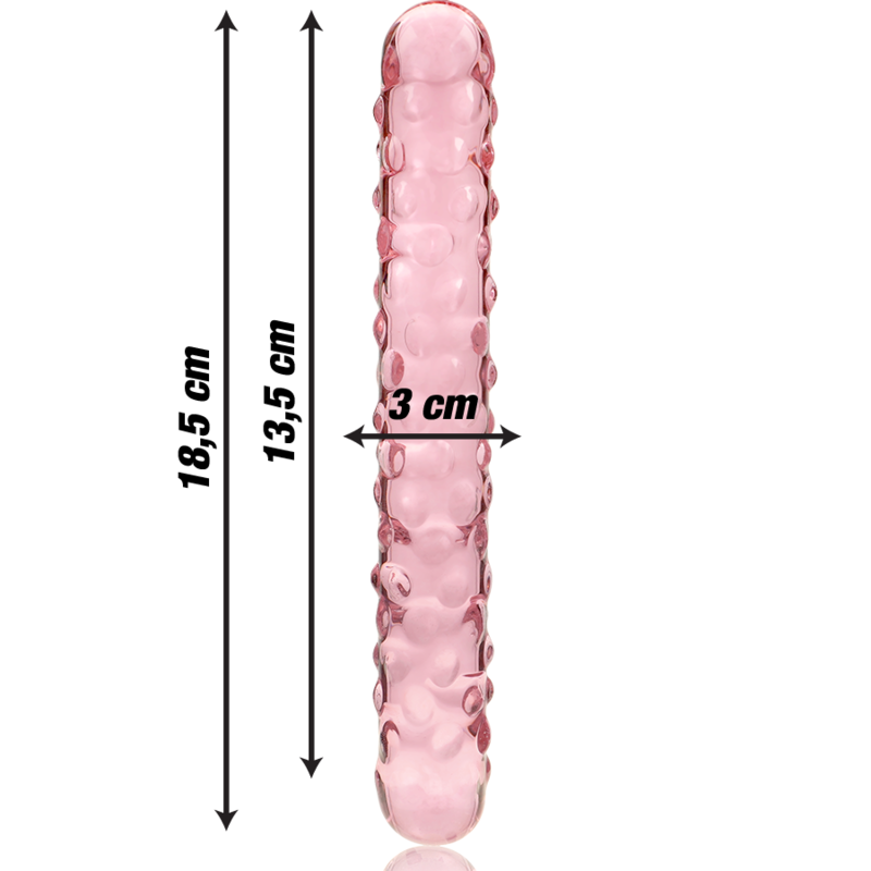 Nebula Series by Ibiza - Model 15 Dildo Borosilicate Glass Pink 18.5 cm - O - 3 cm – Glass Dildo