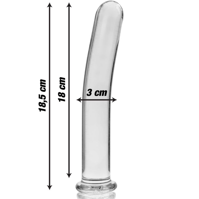 Nebula Series by Ibiza - Model 17 Dildo Borosilicate Glass Clear 18.5 cm - O - 3 cm – Glass Dildo