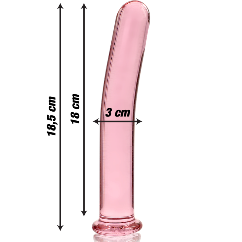 Nebula Series by Ibiza - Model 17 Dildo Borosilicate Glass Pink 18.5 cm - O - 3 cm – Glass Dildo