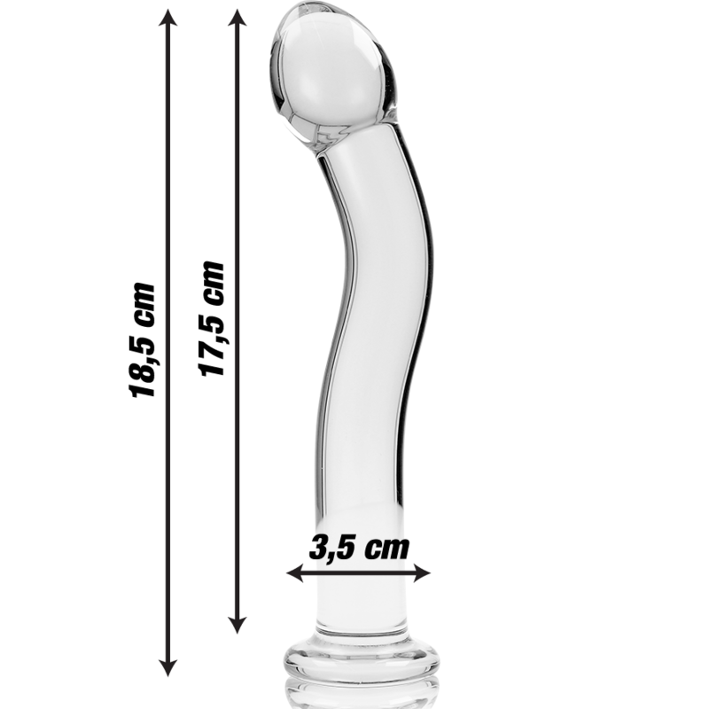 Nebula Series by Ibiza - Model 18 Dildo Borosilicate Glass Clear 18.5 cm - O - 3.5 cm – Glass Dildo