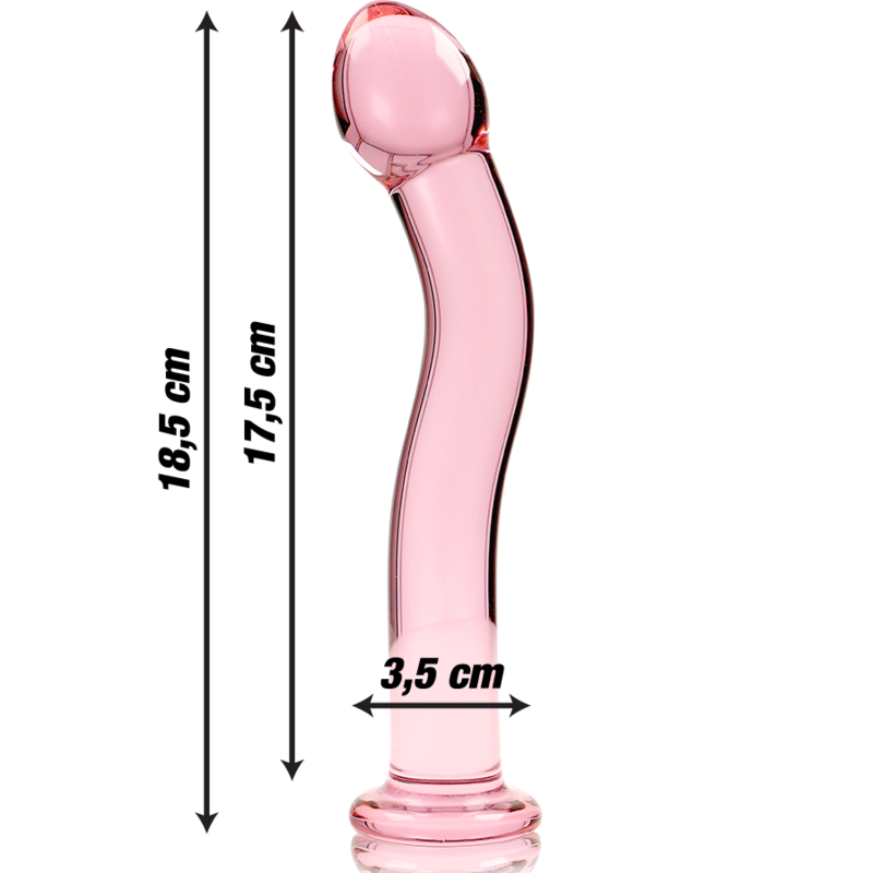 Nebula Series by Ibiza - Model 18 Dildo Borosilicate Glass Pink 18.5 cm - O - 3.5 cm – Glass Dildo