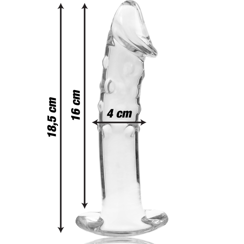 Nebula Series by Ibiza - Model 19 Dildo Borosilicate Glass Clear 18.5 cm - O - 4 cm – Glass Dildo