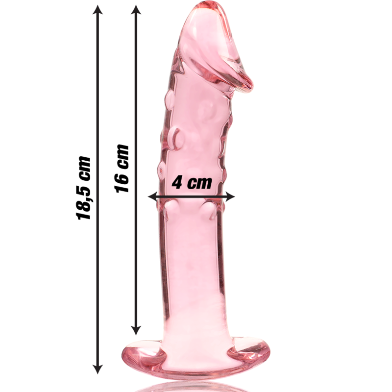 Nebula Series by Ibiza - Model 19 Dildo Borosilicate Glass Pink 18.5 cm - O - 4 cm – Glass Dildo