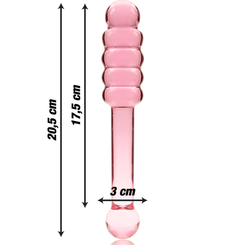 Nebula Series by Ibiza - Model 20 Dildo Borosilicate Glass Pink 20.5 cm - O - 3 cm – Glass Dildo
