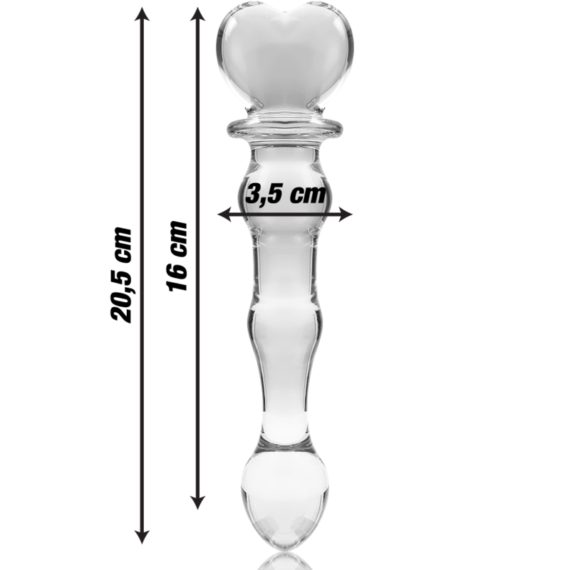 Nebula Series by Ibiza - Model 21 Dildo Borosilicate Glass Clear 20.5 cm - O - 3.5 cm – Glass Dildo