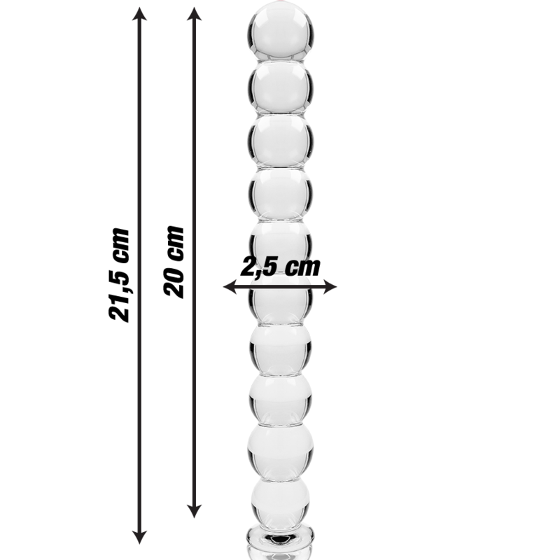 Nebula Series by Ibiza - Model 22 Dildo Borosilicate Glass Clear 21.5 cm - O - 2.5 cm – Glass Dildo