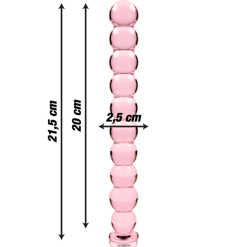 Nebula Series by Ibiza - Model 22 Dildo Borosilicate Glass Pink 21.5 cm - O - 2.5 cm – Glass Dildo