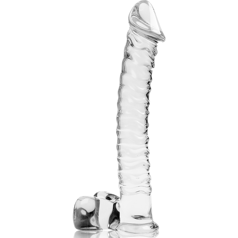 Nebula Series by Ibiza - Model 23 Dildo Borosilicate Glass Clear 21.5 cm - O - 4 cm – Glass Dildo