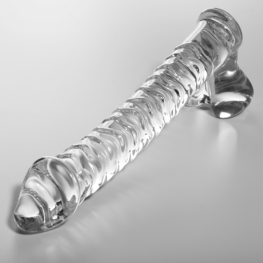 Nebula Series by Ibiza - Model 23 Dildo Borosilicate Glass Clear 21.5 cm - O - 4 cm – Glass Dildo