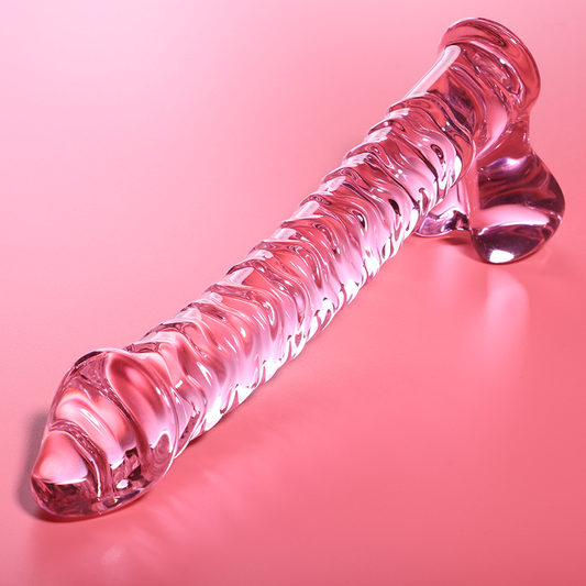 Nebula Series by Ibiza - Model 23 Dildo Borosilicate Glass Pink 21.5 cm - O - 4 cm – Glass Dildo