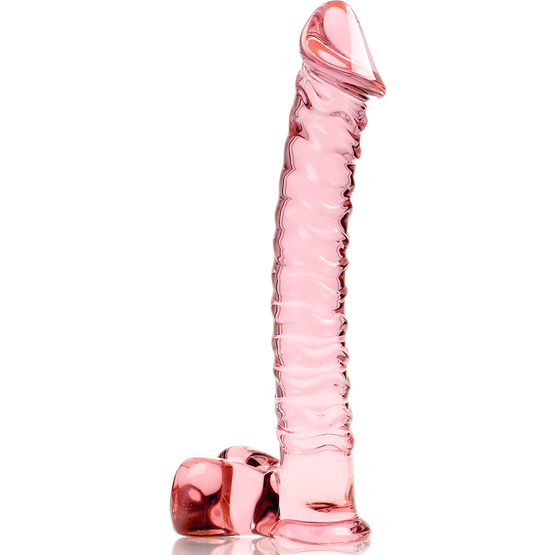Nebula Series by Ibiza - Model 23 Dildo Borosilicate Glass Pink 21.5 cm - O - 4 cm – Glass Dildo