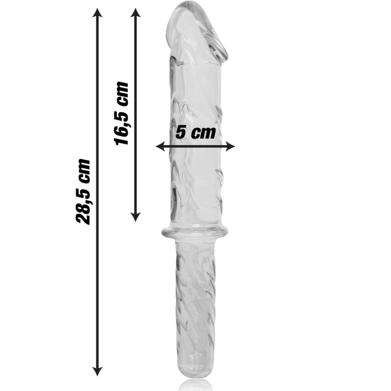 Nebula Series by Ibiza - Model 24 Dildo Borosilicate Glass Clear 28.5 cm - O - 5 cm – Glass Dildo