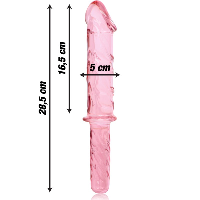 Nebula Series by Ibiza - Model 24 Dildo Borosilicate Glass Pink 28.5 cm - O - 5 cm – Glass Dildo