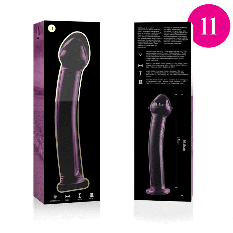 Nebula Series by Ibiza - Model 11 Dildo Borosilicate Glass Pink 16 cm - O - 3 cm – Glass Dildo