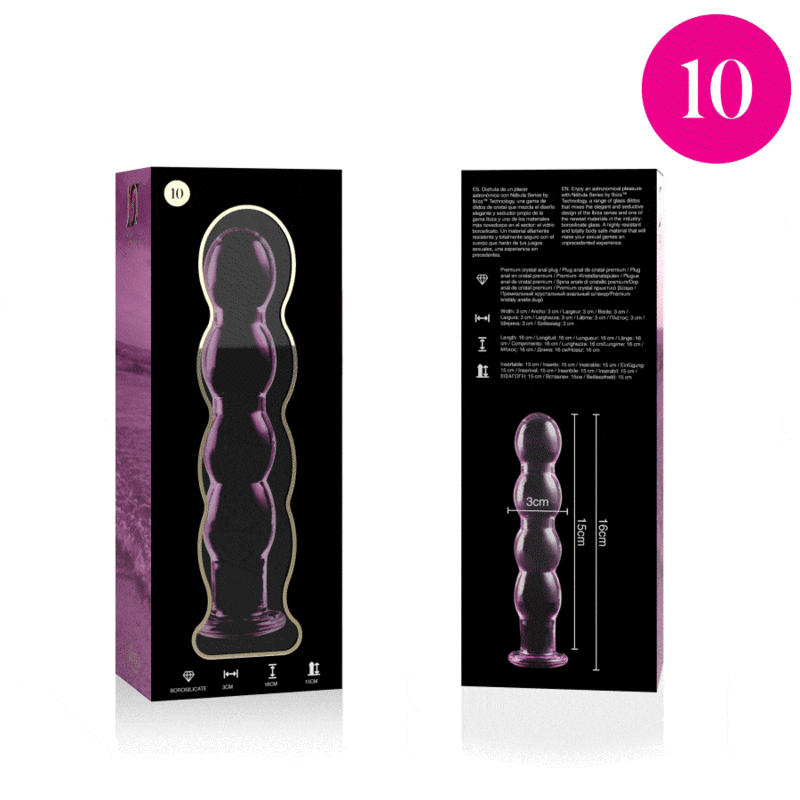 Nebula Series by Ibiza - Model 10 Dildo Borosilicate Glass Pink 16.5 cm - O - 3.5 cm – Glass Dildo