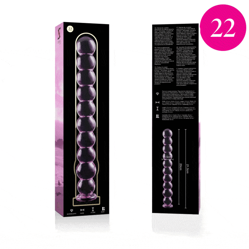 Nebula Series by Ibiza - Model 22 Dildo Borosilicate Glass Pink 21.5 cm - O - 2.5 cm – Glass Dildo