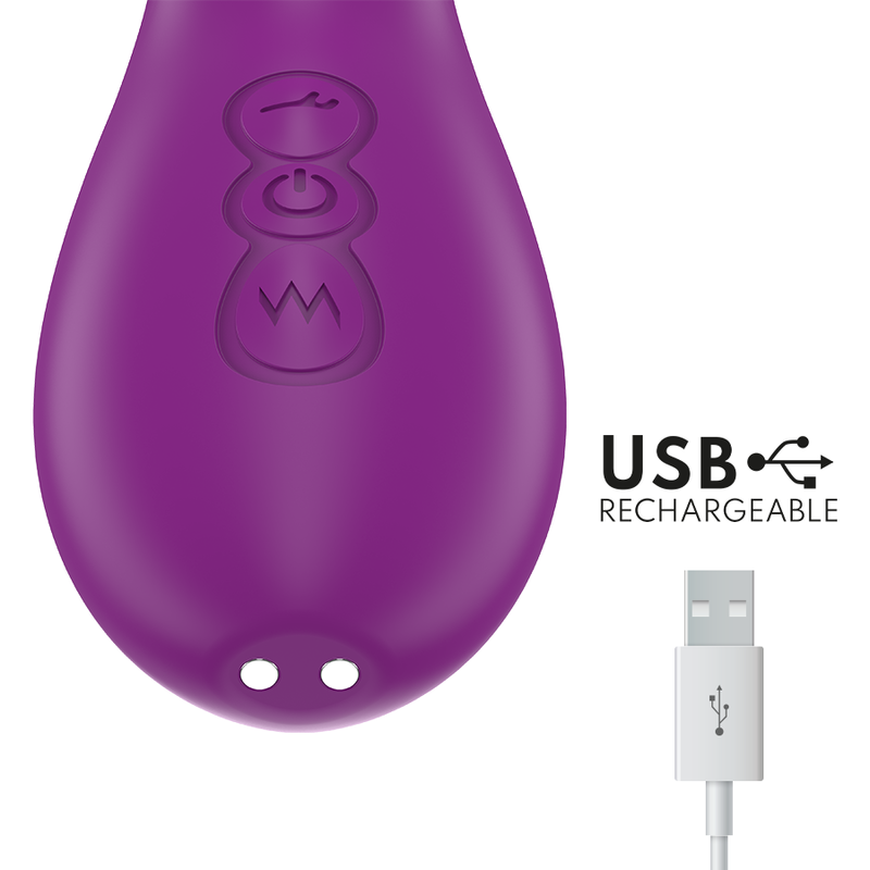 Intense - Ateneo Rechargeable Multifunction Vibrator 7 Vibrations with Oscillating Tongue and Purple Suction – Clitoral Vibrator