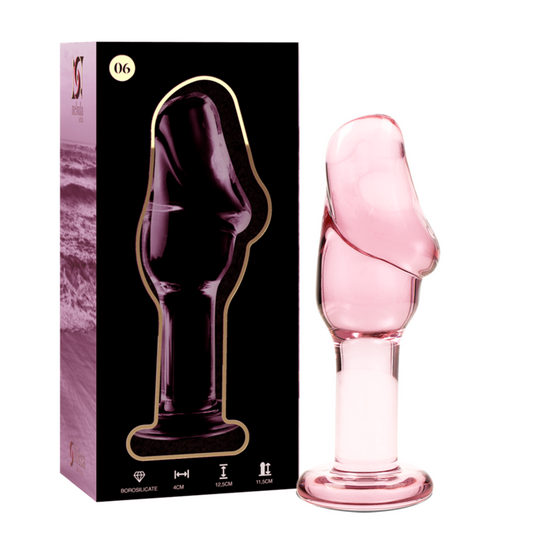 Nebula Series by Ibiza - Model 6 Anal Plug Borosilicate Glass Pink 12.5 cm - O - 4 cm – Butt Plug