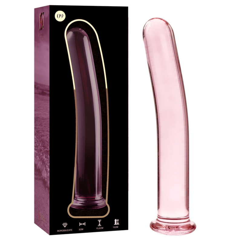Nebula Series by Ibiza - Model 9 Dildo Borosilicate Glass Pink 15.5 cm - O - 2.5 cm – Glass Dildo