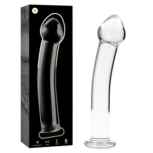 Nebula Series by Ibiza - Model 11 Dildo Borosilicate Glass Clear 16 cm - O - 3 cm – Glass Dildo