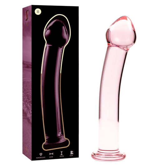 Nebula Series by Ibiza - Model 11 Dildo Borosilicate Glass Pink 16 cm - O - 3 cm – Glass Dildo