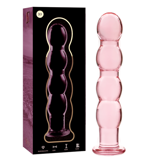 Nebula Series by Ibiza - Model 10 Dildo Borosilicate Glass Pink 16.5 cm - O - 3.5 cm – Glass Dildo
