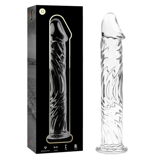 Nebula Series by Ibiza - Model 12 Dildo Borosilicate Glass Clear 17 cm - O - 3.5 cm – Glass Dildo