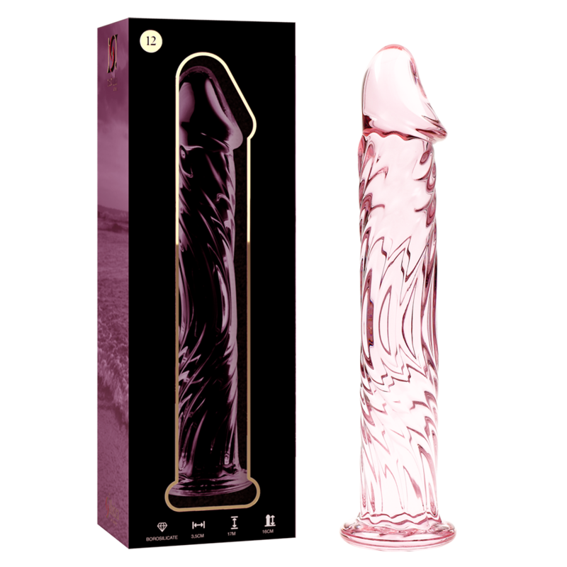 Nebula Series by Ibiza - Model 12 Dildo Borosilicate Glass Pink 17 cm - O - 3.5 cm – Glass Dildo