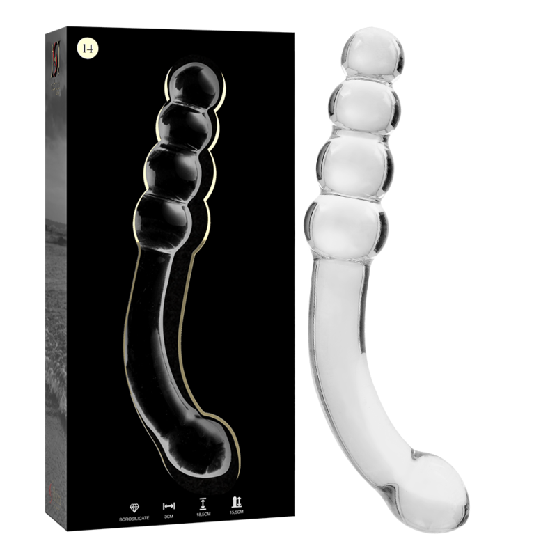 Nebula Series by Ibiza - Model 14 Dildo Borosilicate Glass Clear 18.5 cm - O - 3 cm – Glass Dildo