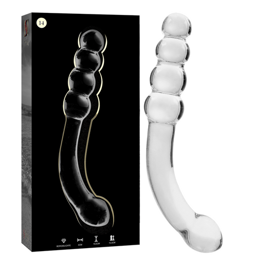 Nebula Series by Ibiza - Model 14 Dildo Borosilicate Glass Clear 18.5 cm - O - 3 cm – Glass Dildo