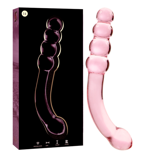 Nebula Series by Ibiza - Model 14 Dildo Borosilicate Glass Pink 18.5 cm - O - 3 cm – Glass Dildo
