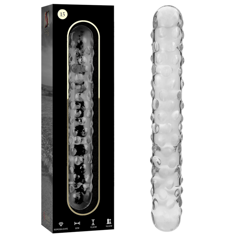 Nebula Series by Ibiza - Model 15 Dildo Borosilicate Glass Clear 18.5 cm - O - 3 cm – Glass Dildo